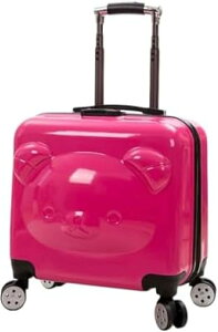 スーツケース 機内持込可 小型 キャリーバッグ 子供用 女性用 キャリーケース 軽量 小さいサイズ 静音 360度回転 ダブルキャスター ファスナータイプ ロック付き 耐衝撃 クマキャラクター 短