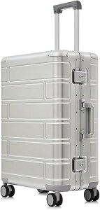 キャリーケース スーツケース 厚手アルミ合金ボディ 丈夫 耐衝撃 トラベルケース キャリーバッグ 20インチ機内持込 乗れる 静音 ダブルキャスター TSAローク搭載 アルミフレーム 引っ越し 旅