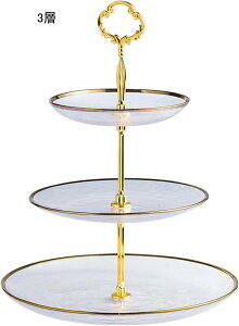 ケーキスタンド 3層 2層 ガラス 欧風 円形 ケーキディスプレイスタンド 収納ホルダー ケーキデコレーションツール コンパクト ケーキ陳列台 サービングプラッター ins 誕生日 宴会テーブル