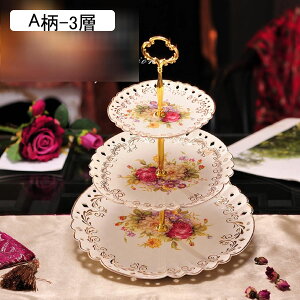 ケーキディスプレイスタンド カップケーキスタンド 2段3段 フルーツプレート セラミック デザート展示台 テーブルデコレーション フルーツ お菓子 果物 長持ち 皿 花柄 結婚式 パーティー