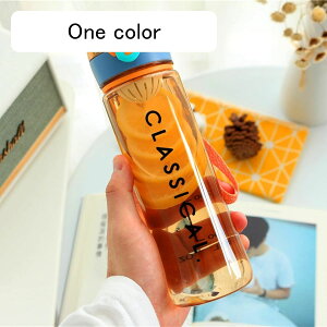 水筒 クリアボトル ワンタッチオープン 500ml スリム 蓋付き 茶漉し 耐熱ボトル 夏用 旅行 ジム スポーツ 運動用 アウトドア ランニング サイクリング ケータイ 給水ボトル プラスチック オ