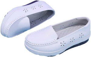 ホワイトシューズ スリッポン スニーカー シューズ ローカット 厚底 レディース 春夏 秋冬 低反発 無地 大きいサイズ ナースシューズ カジュアル 大人 楽ちん 履きやすい ウォーキングシュ