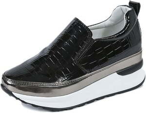 スニーカー スリッポン 厚底 レディース インヒール 秋 冬 お洒落 型押し レディース ウォーキングシューズ カジュアルシューズ クッション性 運動 軽量 低反発 歩きやすい 春 大きいサイズ