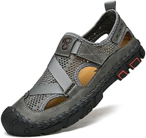サンダル メンズ アウトドア ビーチサンダル 水陸両用 ウォーターシューズ つま先保護 コンフォートサンダル 防滑 耐久性 通気性