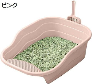 購入15%-30%OFF 猫用トイレ本体 大きめ ハーフカバー 猫トイレ システム 猫用 トイレ おしゃれ 丸洗い可能 掃除しやすい 砂飛び散り防止 軽量 大型猫 小さい猫 紫 ネコトイレ ペットトイレ 猫