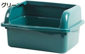 購入15％-30%OFF 猫トイレ 大型 深め 砂飛び散り防止 猫用トイレ本体 オープンタイプ ハーフカバー 大容量 ゆったり広々サイズ 掃除簡単 清潔 洗える ネコトイレ 取り外し可能 スコップなし おしゃれ 猫用品 耐久性