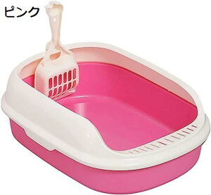 購入15%-30%OFF 猫用トイレ本体 子猫 オープンタイプ 猫トイレ 小型 長方形 おしゃれ 猫用 トイレ 丸洗い可能 掃除しやすい 砂飛び散り防止 持ち運び 軽量 小さい猫 ピンク ネコトイレ ペット