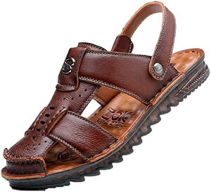 サンダル メンズ 軽量 本革 アウトドア 紳士サンダル 水陸両用 室内/室外履き 職場用 オフィス カジュアル 歩きやすい 蒸れな