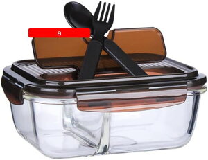 ガラス 弁当箱 耐熱ガラス お弁当箱 ポータブル お弁当袋付き 食器付き 保存容器 1020ML 大容量 ランチボックス 耐熱耐冷 電子レンジ対応 よく気密性 漏れ防止 通勤 通学 高校生 しんりょ