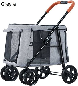 購入15%-30%OFF 大型犬用犬用ベビーカー、大型犬用ベビーカー複数ペット猫カートトロリー折りたたみ式2匹の猫キャリッジベビーカー (ブルー)