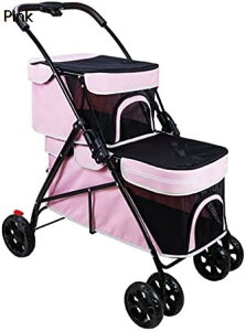 購入15%-30%OFF ペットカート 2層 ペットベビーカー 犬用ベビーカー 小型中型犬用 大型ベビーカー 拡大および拡大犬用ベビーカー小型犬猫用ベビーカーシェアトラベルキャリッジ