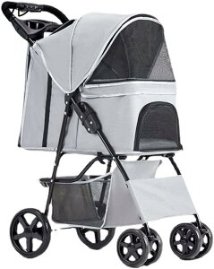 購入15%-30%OFF 犬用ベビーカー ペットカート ベビーカー バギー 犬 猫 多頭 軽量ペット用ベビーカー&猫 犬と猫用ベビーカー 折りたたみペットトラベルベビーカーカート プレミアム犬用ベ