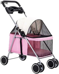 購入15%-30%OFF ペットカート ベビーカー バギー 犬 猫 多頭 ペット旅行ベビーカー折りたたみ式四輪トロリー通勤カート旅行ベビーカー猫や犬のために