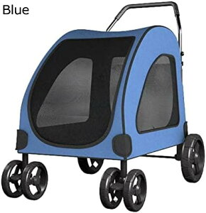 ペットカート ベビーカー バギー 犬 猫 多頭 大型犬用トロリー ヘビーデューティー犬猫ペットストローラートラベルキャリッジ 特大ホイール付きペットベビーカーバギー 簡単に折りたため