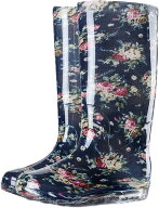 長靴 レインブーツ レディース ロング 23-25cm 長くつ 花柄 水玉 靴 ラバーブーツ 軽量 軽い おしゃれ 大…