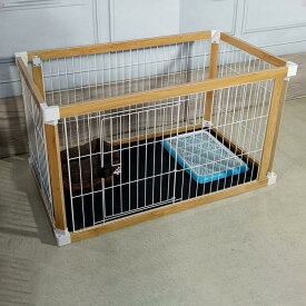 ペットサークル 屋根付き 犬ペットゲージ ペットサークル 室内 犬 サークル 木製風 小型犬 室内サークル 簡単組立 犬向けケージ 中型犬用 室内ケージ 小型犬 中型犬 留番用 (ナチュラル 123x