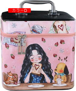 メイクボックス 21.5×15×20cm コスメボックス 大容量 鏡付き プロ おしゃれ 化粧品収納ボックス 取っ手付 化粧ボックス 多機能 かわいい 小物 出張 旅行 収納ケース 便利 1段タイプ