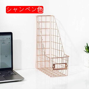 本立て ブックスタンド ゴールド ファイルスタンド A4 ファイルボックス 卓上収納 雑誌 F*4 新聞 書類入れ 事務用品 倒れない 組み立て不要 レターケース 仕切りスタンド 卓上書類収納 おしゃ