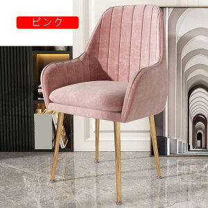ダイニングチェア 2脚セット ピンク1 おしゃれ デザイナーズチェア風 モダン ベロア生地 ベルベット生地 2pcs スチール脚 カフェ風 カフェチェア デスクチェア PCチェア 椅子 イス 肘掛け