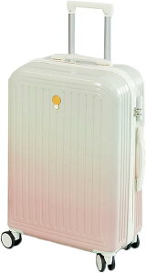 スーツケース グラデーション ピンク 北欧 おしゃれ 多段階キャリーバー 軽量 静音 耐衝撃 360度回転 鍵付き 3桁ダイヤル式 ファスナー式 防水 収納便利 大容量 (45L/機内持込) キャリー