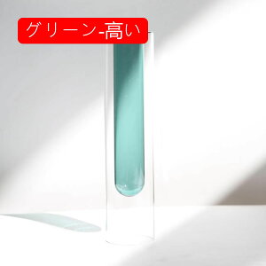 花瓶 円柱 ガラス容器 一輪挿し ドライフラワー 造花 生け花 水栽培 おしゃれ 透明 リビング レストラン 玄関 民宿 食卓 インテリア 小さめ 飾り瓶 かびん 花器 イエロー-低い 20*6cm