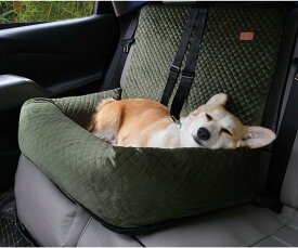 犬 ドライブボックス 2way ペット用ドライブシート 小型犬 中型犬 車用 ドライブキャリー ベッド 後部座席 くるま用品 汚れ防止 ドライブベッド 飛び出し防止 76*52*57 カー用品 お出か