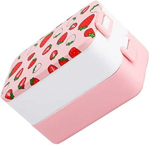 弁当箱いちご弁当ピクニックランチコンテナPpステンレス鋼子供食物いちご柄かわいいピンク女の子ランチボックス