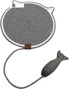 猫用スクラッチマット 魚のボールおもちゃ付き猫用スリーピングマット 猫用フロアスクラッチパッド ソファーカーペット床用猫用スクラッチパッド オレンジ, m