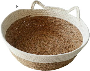 猫ベッドバスケット犬ベッドわら通気性ラウンドポータブル家具保護ペットハウス冬夏屋内猫用 大きい