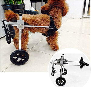 犬用ペット用車椅子 身体障害者用動物カート ペットスクーター 犬用車椅子 大/中/小 障害のある動物の脚のリハビリ用 2輪(1-60Kg) 調節可能なペット用車椅子 (Xxxs)