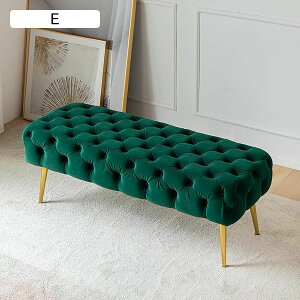 モダンで現代的な織り布張りのベルベットロングベンチオットマンダイニングベンチタフティングベンチ屋内ベンチ、リビングルームの寝室の玄関用の金の金属製の脚付き I,100*44*40cm
