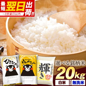 【速攻出荷】 ヒノヒカリ 等 3種から選べる 銘柄 米 20kg (5kg×4袋) 令和7年産 熊本県産 ヒノヒカリ 森のくまさん くまさんの輝き 白米 無洗米 選べる 国産 家庭用 甘い ふっくら 送料無料 備蓄米 ではありません 生活応援 ひのひかり【1‐3営業以内発送】 |