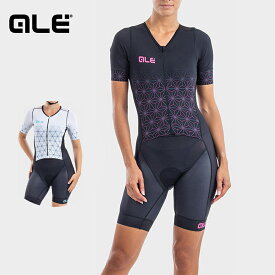 【ポイント5倍 マラソン期間中】ALE(アレ)トライアスロンスーツ サイクルパンツ 半袖 夏 レディース [トライアスロンウェア] パッド サイクルジャージ (MAUI W TRI UNITARD)