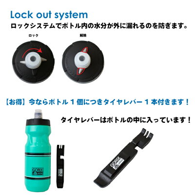 【あす楽】GORIXゴリックス新型自転車ボトル610mlGX-BOTTLEボトル&タイヤレバーセットウォーターボトルチェレステカラーサイクルボトル