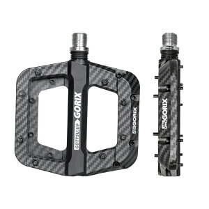 【全品ポイント5倍 マラソン期間中】【送料無料】ゴリックス 自転車 ペダル フラット ロードバイク クロスバイク 幅広 軽量 滑り止め ピン かっこいい おしゃれ スパイク 自転車ペダル カス