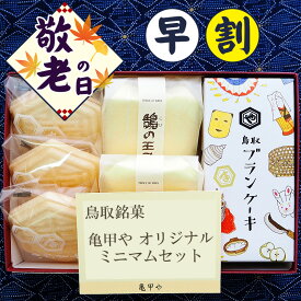 早割 敬老の日 お中元 夏ギフト 送料無料【包装付】＼鳥取銘菓 和菓子詰め合わせ／鳥取 亀甲や ギフト 銘菓 ミニマムセット もなか ケーキ 最中 和菓子 お菓子 老舗 無料包装 のし可 お中元 お歳暮 亀甲もなか ブランケーキ 長寿 お祝い プレゼント 彼岸 御供