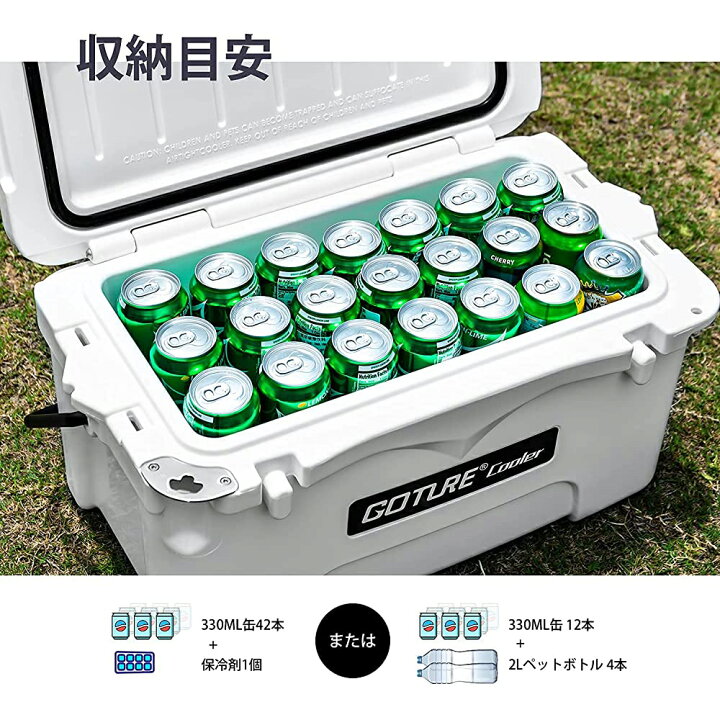 お洒落 車中泊 26qt Goture 大容量 釣り 災害 クーラーボックス q ゴチュール ホワ キャンプ 保冷