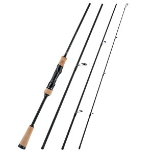 GOTURE(ゴチュール)スピニングロッド トラウトロッド/シーバスロッド 4本継 炭素繊維 FUJIガイド 1.81m/L1.98m/UL 1.98m/M 2.21m/MH 海釣り/淡水釣り トラウト アジング メバリング ブラックバス 根魚