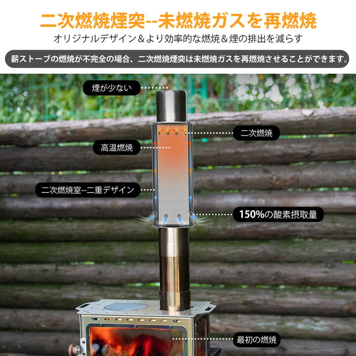 楽天市場】CHANGE MOORE 煙突 二次燃焼 薪ストーブ煙突 二次燃焼煙突 