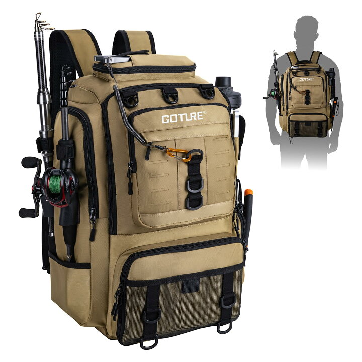 楽天市場】Goture フィッシングリュック 釣りバッグ 900D 