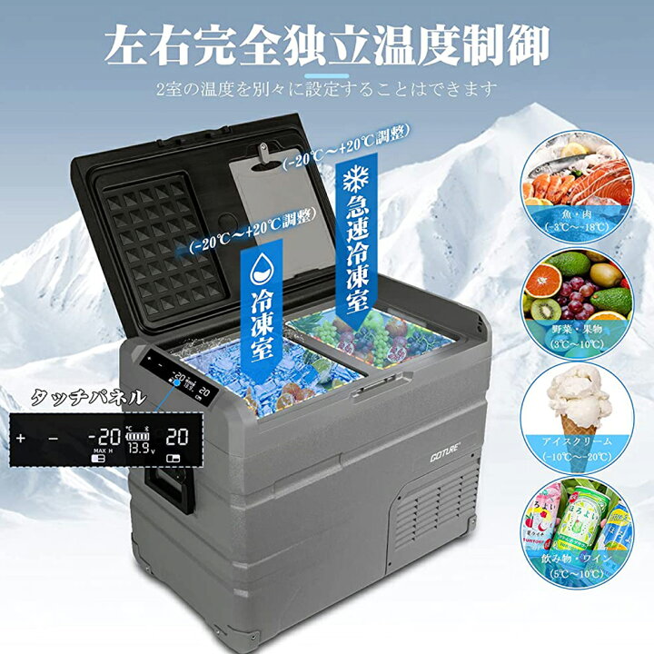 楽天市場】クーポン発行中♪送料無料 Goture 45L 車載冷蔵庫 -20℃～+20  