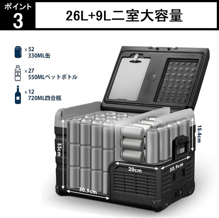 楽天市場】クーポン発行中♪送料無料 Goture 35L 車載冷蔵庫 -20℃～+20 
