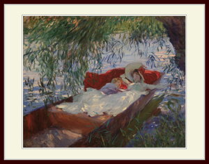 T[WFgE[Lady and Child Asleep in a Punt]