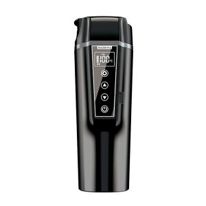 Simble車載電気ケトル450ml大容量カー用&トラック用DC12V/24V加熱保温湯沸し器湯ボルト電気ポット車中泊LCDディスプ日本語説明書付く