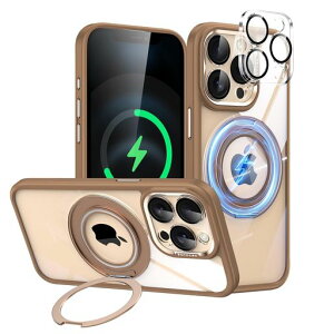 DonocaoiPhone13ProMax�p�P�[�XMagSafe�Ή�360°��]�X�^���h�B�������O�t���V���R���G�b�W�ϏՌ����^�y�ʃN���A�w�ʓ������R�Ɏ�t���O���J�����J�o�[4KHD�K���X�t�B���������Y�S�ʕی�