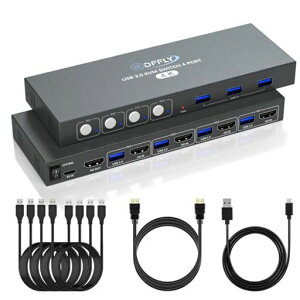 KVM�X�C�b�`�A4��̃R���s���[�^�[/4PC��1�̃��j�^�[�����L�A�t��USB3.0�|�[�g�������4�|�[�g���j�^�[�X�C�b�`���[�A4K@60Hz���T�|�[�g�APC�X�C�b�`HDMI�A�v���O�A���h�v���C�AEDID�t��