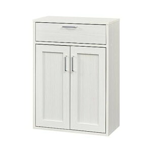 白井産業キャビネット食器棚キッチン収納同シリーズで組み合わせ自由自在一人暮らしの部屋や狭いスペースにぴったりサイズホワイト白木目ベーシックデザイン幅56.6x奥行29.5x高さ80cmFUL-…