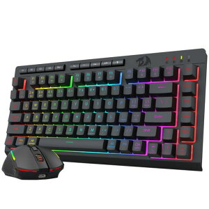 Redragon�L�[�{�[�h�}�E�X�Z�b�g����3���[�h�ڑ�BT/2.4G/USB-C�L���Q�[�~���O�L�[�{�[�h���C�����X75%�p��z��É��e���L�[���X�����u����12800DPI�}�E�XRGB�o�b�N���C�g�}�N���L�[��p�\�t�g