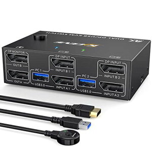 fAfBXvCDisplayportؑ֊A8K@30Hz/4K@144HzUSB3.0KVMXCb`ADPKVMؑ֊2̃Rs[^2̃j^[ŃL[{[hƃ}EXL