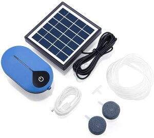 酸素ポンプ水槽用ソーラーエアポンプ24時間連続充電式エアポンプソーラーポンプAC/DC酸素ポンプ低騒音3ギア調整太陽電池パネル過放電保護長寿命池/水族館/魚タンク/水槽酸素補給